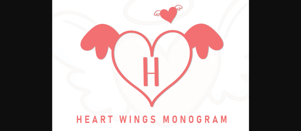 Heart Wings Monogram Font Poster 3