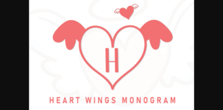 Heart Wings Monogram Font Poster 1