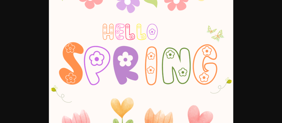 Hello Spring Font Poster 3