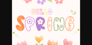 Hello Spring Font Poster 1