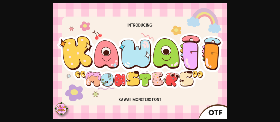 Kawaii Monsters Font Poster 3