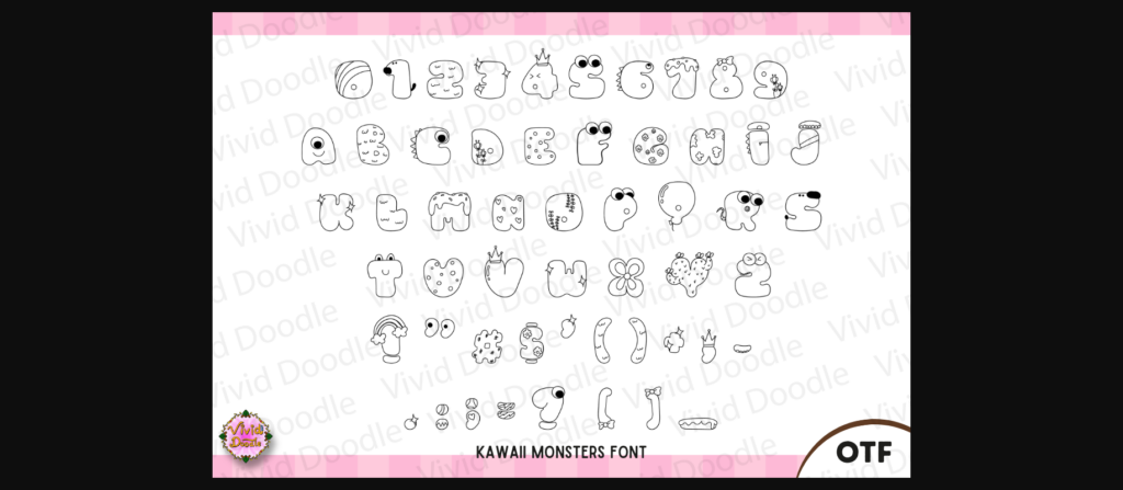 Kawaii Monsters Font Poster 4