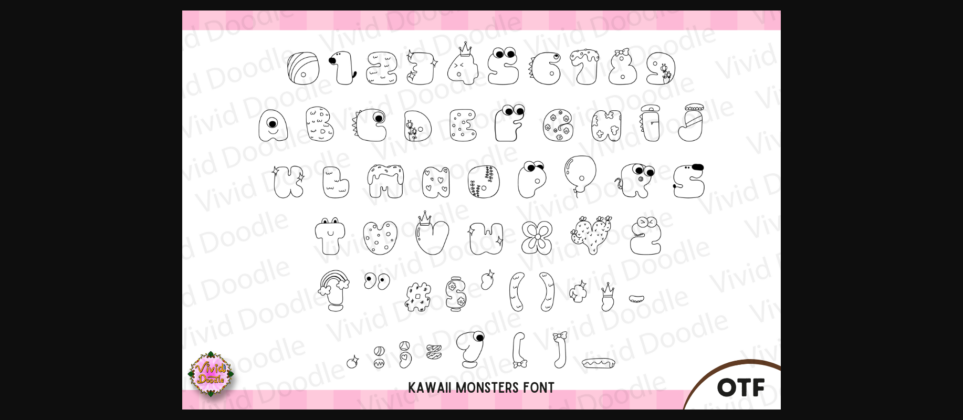 Kawaii Monsters Font Poster 4