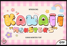 Kawaii Monsters Font Poster 1