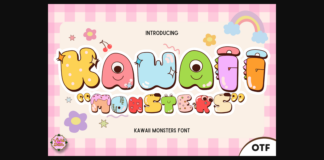 Kawaii Monsters Font Poster 1