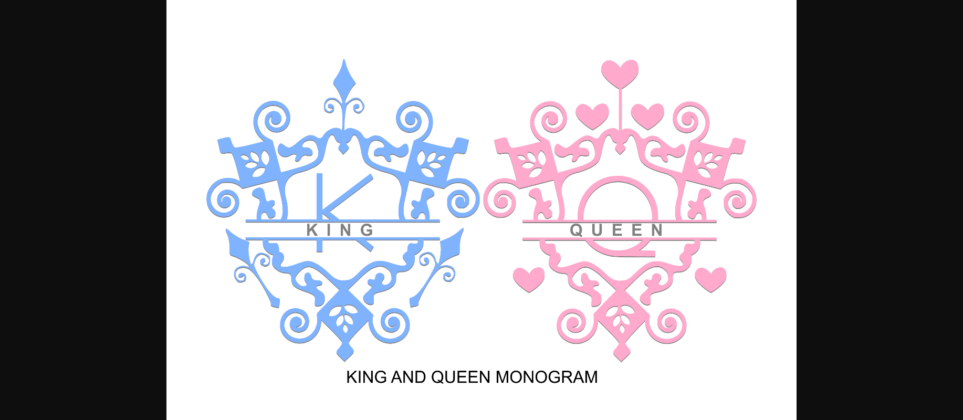 King and Queen Monogram Font Poster 3