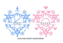 King and Queen Monogram Font Poster 1