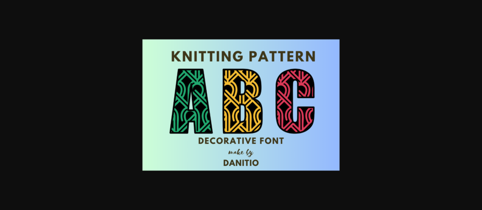 Knitting Pattern Font Poster 3