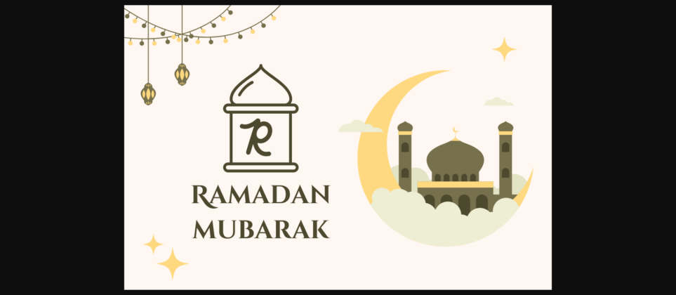 Lampion Ramadan Monogram Font Poster 4