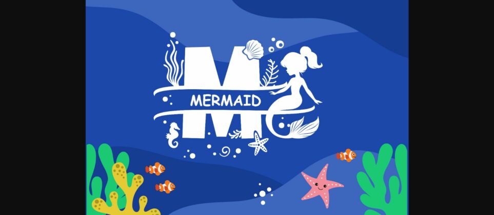 Little Mermaid Monogram Font Poster 3