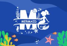 Little Mermaid Monogram Font Poster 1