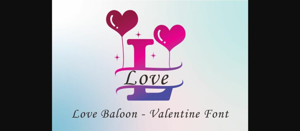 Love Baloon Font Poster 3