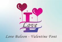 Love Baloon Font Poster 1