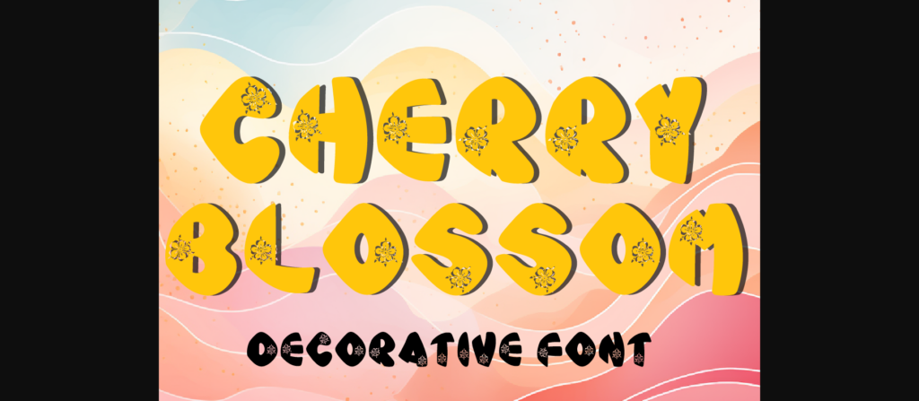 Love Cherry Blossom Font Poster 3