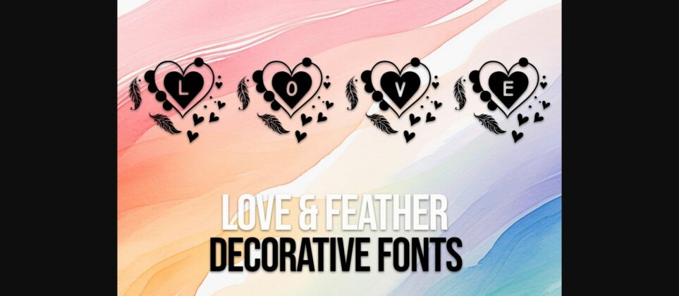 Love & Feather Font Poster 3
