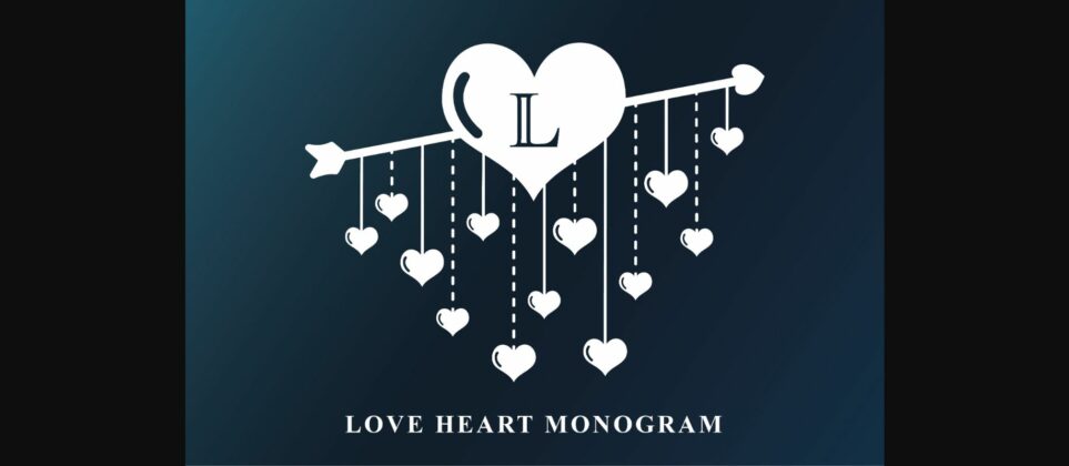 Love Heart Monogram Font Poster 3