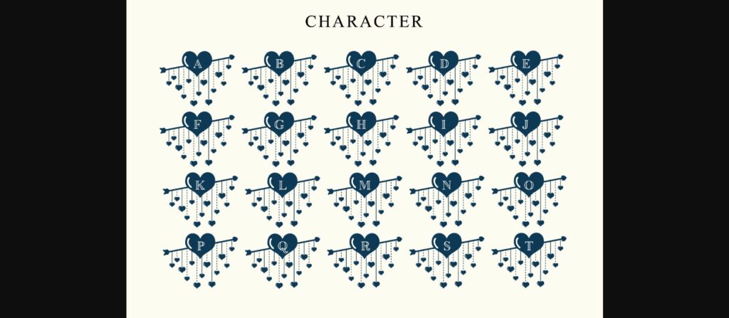 Love Heart Monogram Font Poster 7