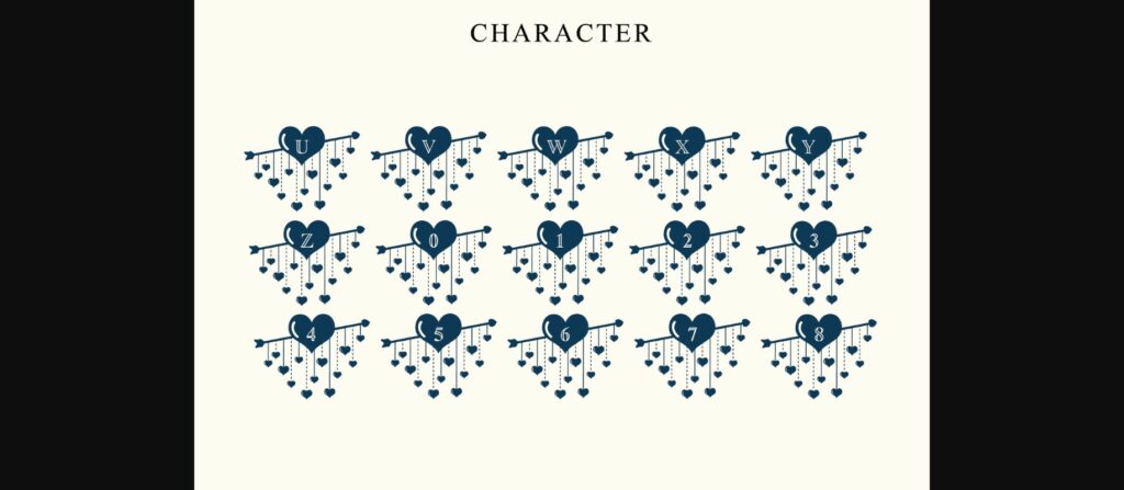 Love Heart Monogram Font Poster 8