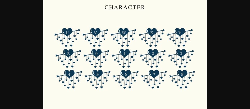 Love Heart Monogram Font Poster 8