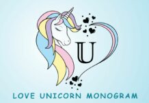 Love Unicorn Monogram Font Poster 1