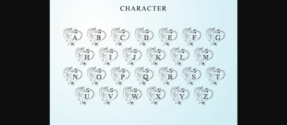 Love Unicorn Monogram Font Poster 7