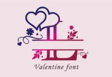 Love Valentine Monogram Font Poster 1