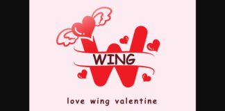 Love Wing Valentine Font Poster 1