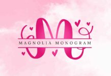 Magnolia Monogram Font Poster 1
