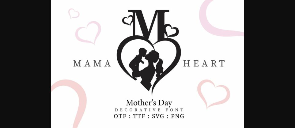 Mama Heart Font Poster 3