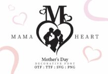 Mama Heart Font Poster 1