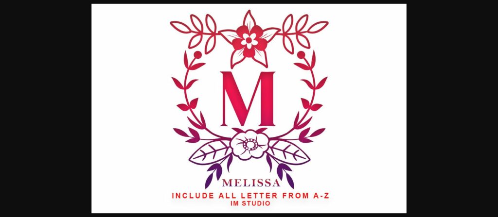 Melissa Monogram Font Poster 3