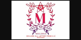 Melissa Monogram Font Poster 1