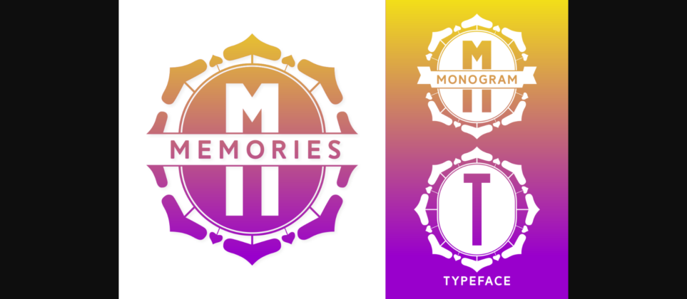 Memories Monogram Font Poster 3