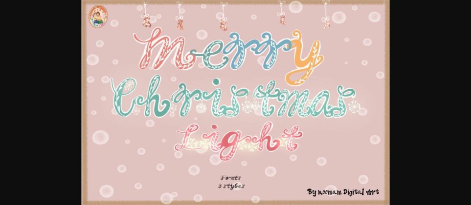 Merry Christmas Light Font Poster 9