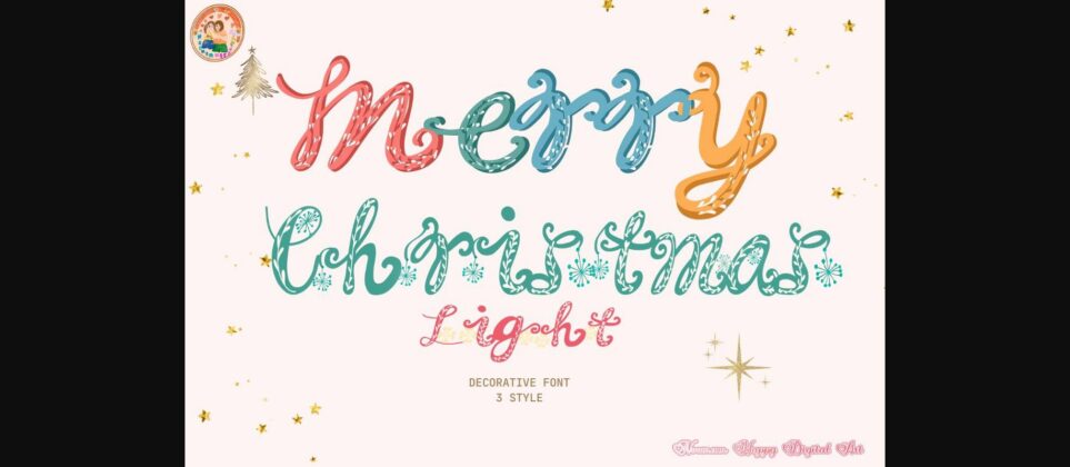 Merry Christmas Light Font Poster 3