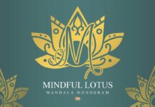 Mindful Lotus Mandala Monogram Font Poster 1