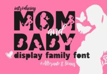 XMom and Baby Font Font Poster 1