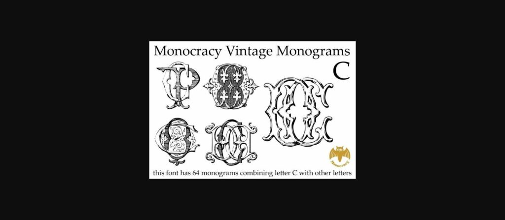 Monocracy Vintage Monograms C Font Poster 5