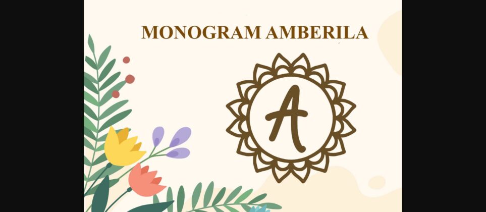 Monogram Amberila Font Poster 3