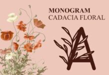 Monogram Cadacia Floral Font Poster 1
