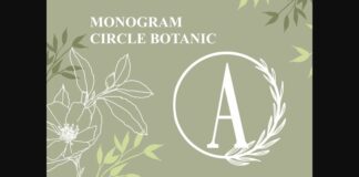 Monogram Circle Botanic Font Poster 1