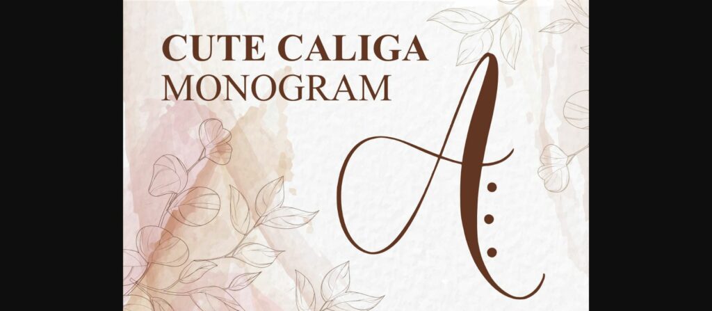 Monogram Cute Caliga Font Poster 3