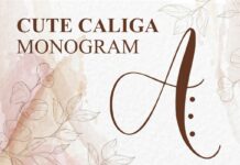 Monogram Cute Caliga Font Poster 1
