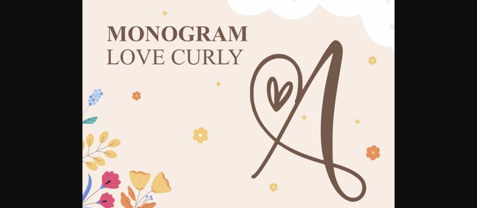 Monogram Love Curly Font Poster 3