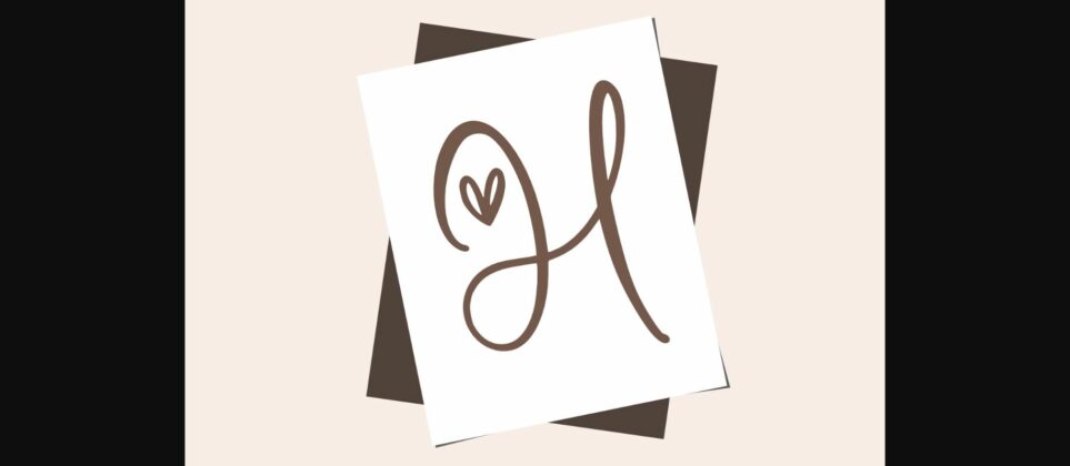 Monogram Love Curly Font Poster 4