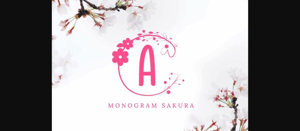 Monogram Sakura Font Poster 1