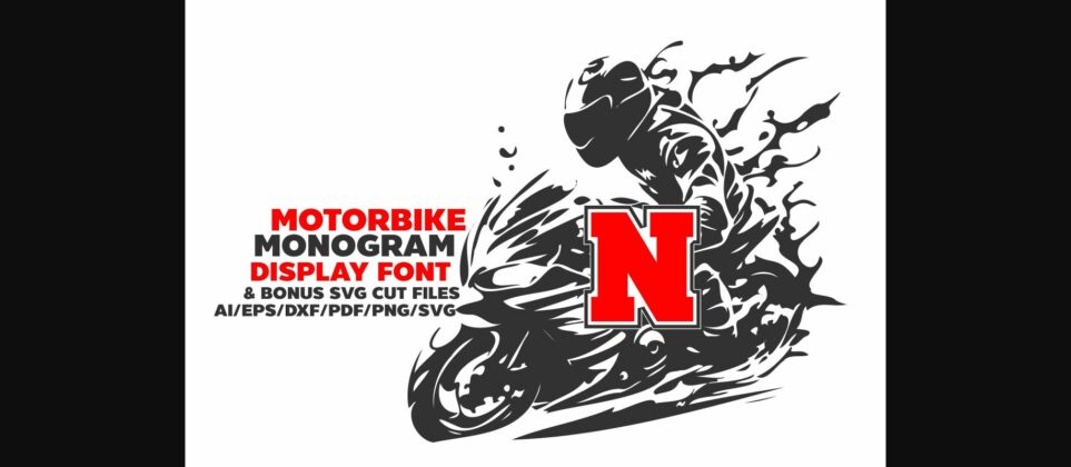 Motorbike Monogram Font Poster 3