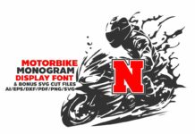 Motorbike Monogram Font Poster 1