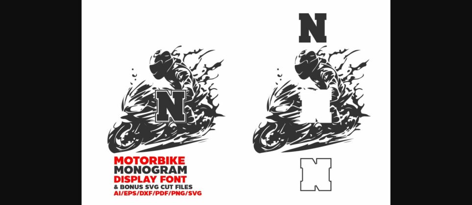 Motorbike Monogram Font Poster 7