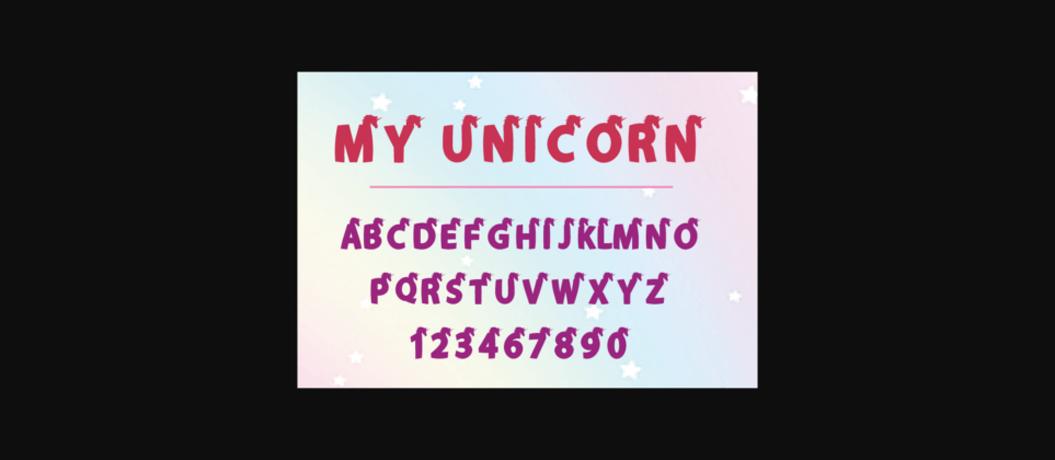 My Unicorn Font Poster 2